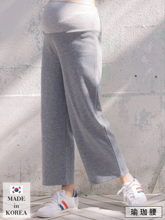 韓國空運。素面瑜珈腰內刷毛棉寬褲