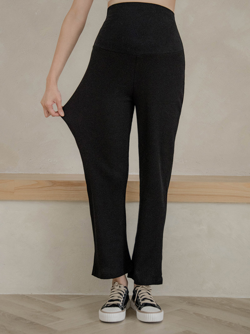 韓國空運。編織格紋瑜珈腰針織棉褲