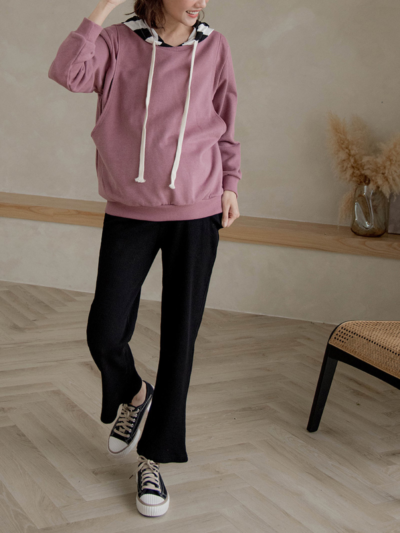 韓國空運。編織格紋瑜珈腰針織棉褲