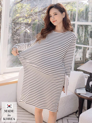 韓國空運。黑白條雙側袋內磨毛洋