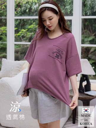 韓國空運。V領36不收邊布標棉T