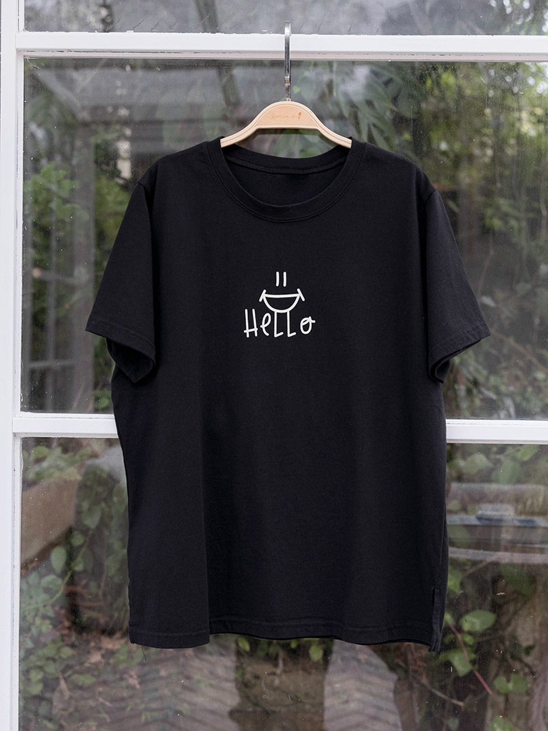 韓國空運。Hello微笑側衩棉上衣