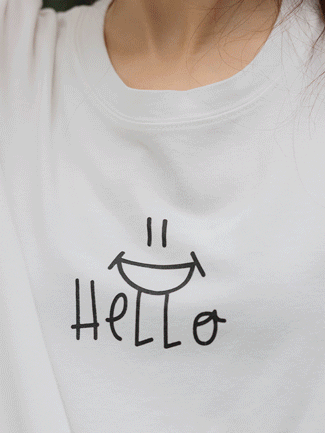 韓國空運。Hello微笑側衩棉上衣