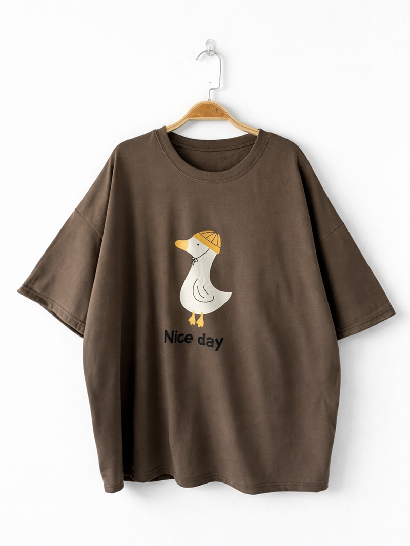 韓國空運。戴帽白鵝Nice day 棉上衣