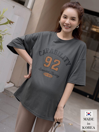 韓國空運。個性92碎印英字棉上衣