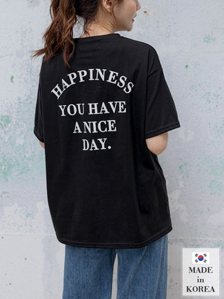 韓國空運。微笑後英字長版棉上衣(寬)