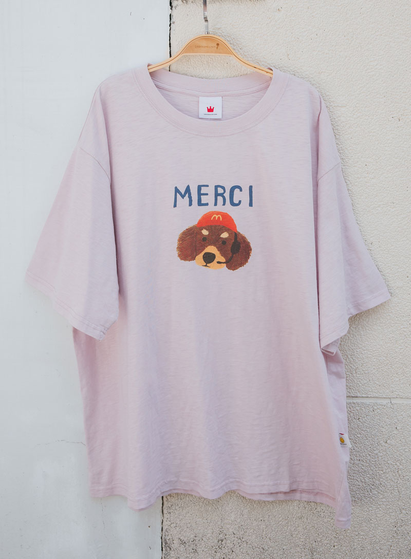 孕婦裝。MERCI狗狗長版棉T