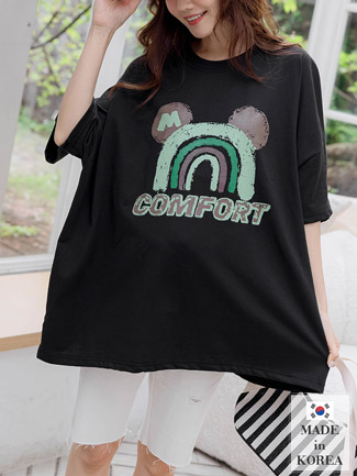 韓國空運。M年輪塗鴉長版棉上衣(寬)