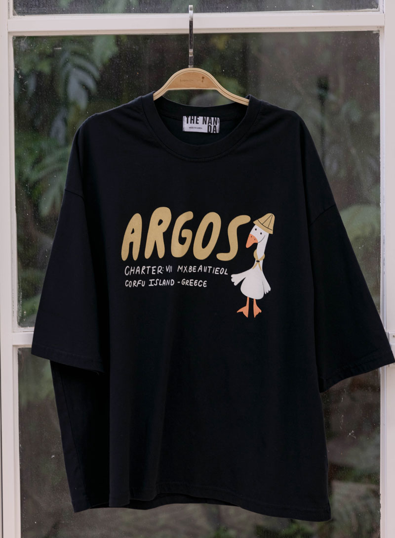 韓國空運。ARGOS鵝鵝七分袖棉上衣