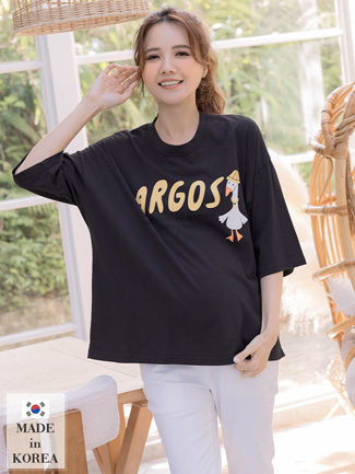 韓國空運。ARGOS鵝鵝七分袖棉上衣