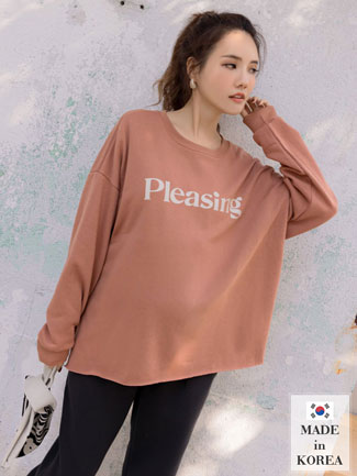 韓國空運。印英字不收邊側衩棉T(寬版)