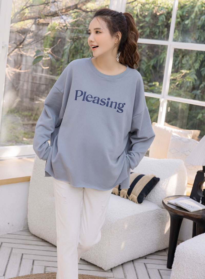 韓國空運。印英字不收邊側衩棉T(寬版)