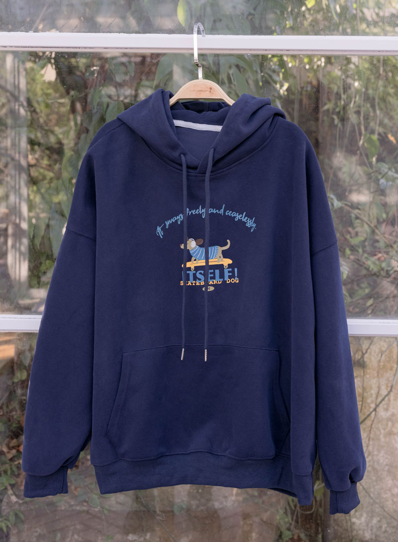 孕婦裝。連帽滑板狗狗棉T