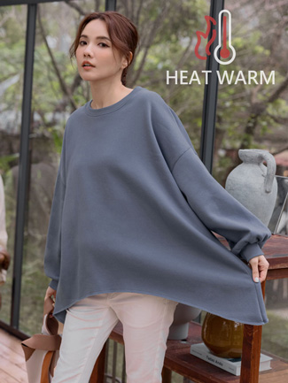 孕婦裝。下U圓襬內磨毛厚棉T(暖)