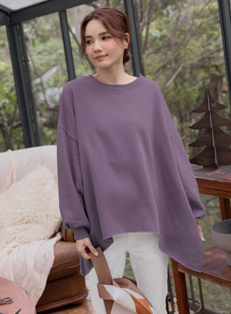 孕婦裝。下U圓襬內磨毛厚棉T(暖)