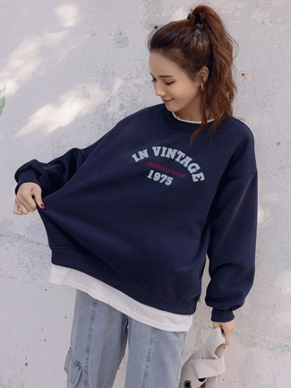 孕婦裝。假二件拼接1975寶寶絨棉T(厚暖)