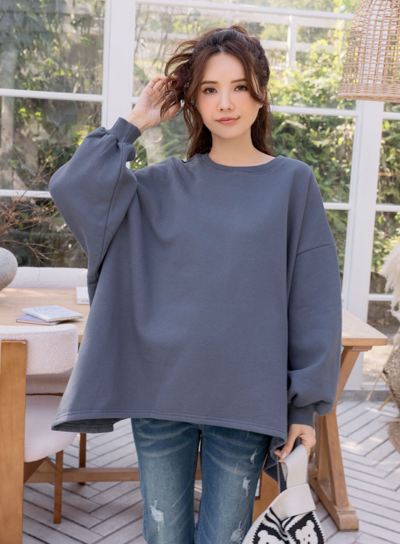 孕婦裝。收邊U襬內磨毛厚棉T(暖)