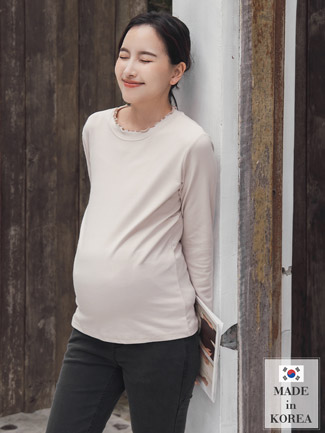 韓國空運。立體配色捲邊內搭棉T(彈)