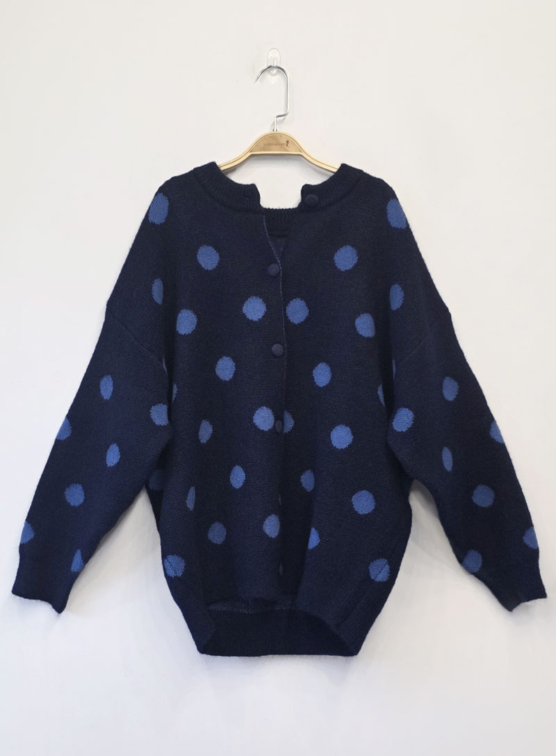 孕婦裝。點點圓壓釦針織外套(厚暖)