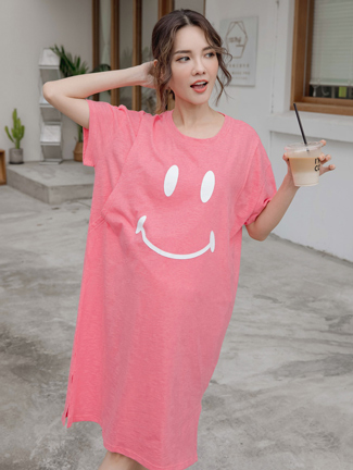 哺乳裝。微笑竹節棉純色哺乳洋