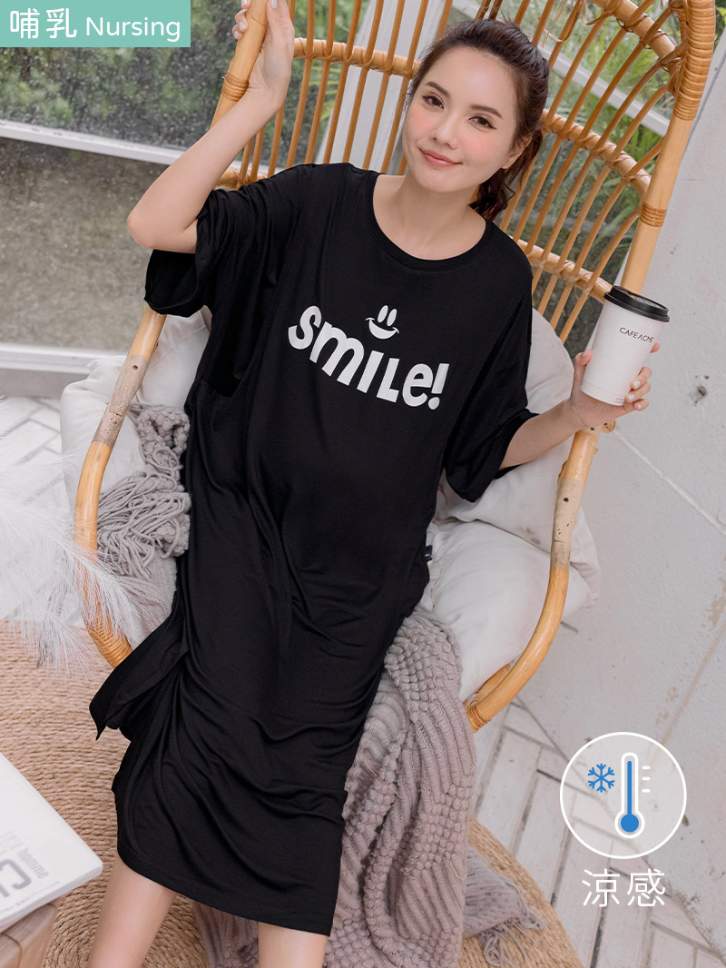 月子服。微笑莫代爾棉側掀短袖洋(薄涼)