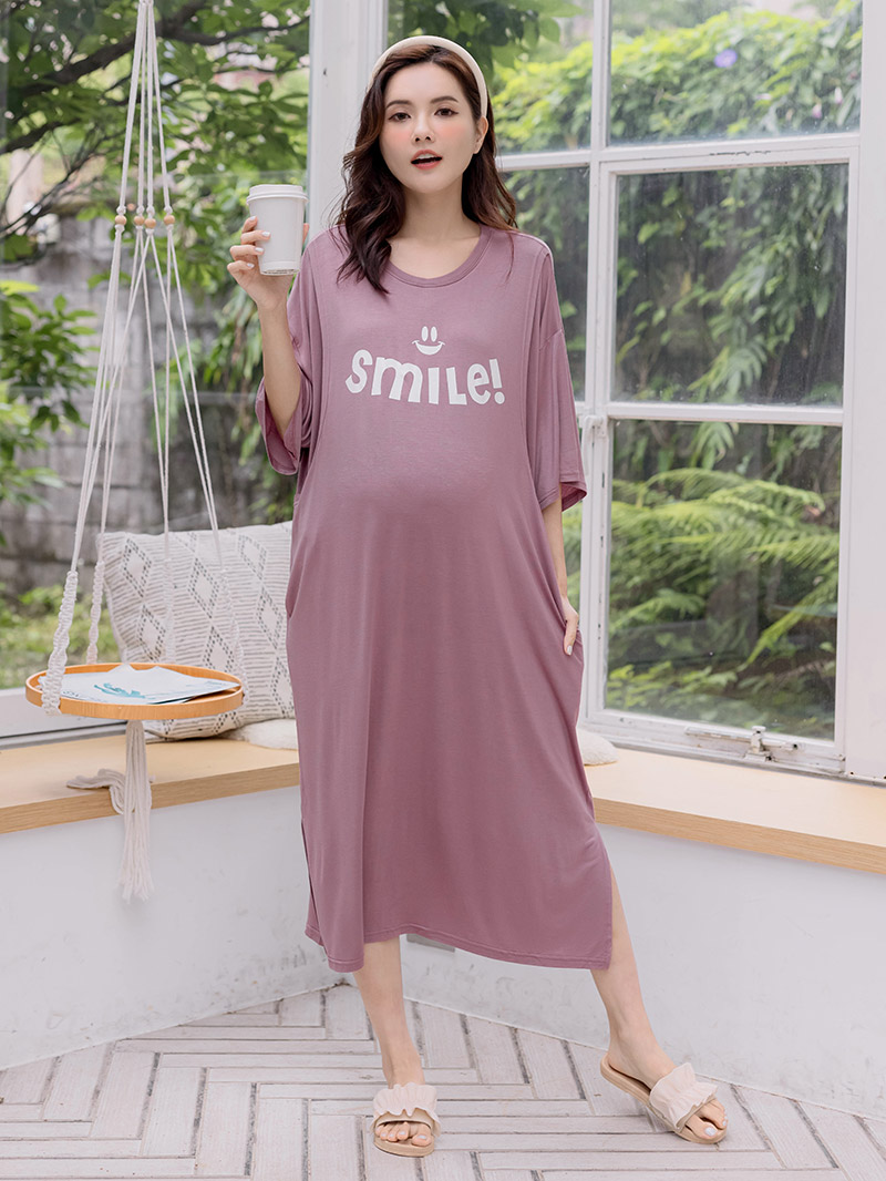 月子服。微笑莫代爾棉側掀短袖洋(薄涼)