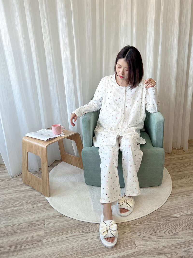 宇之棠月子服_小樹ㄦ型哺乳衣+寬口長褲(厚)