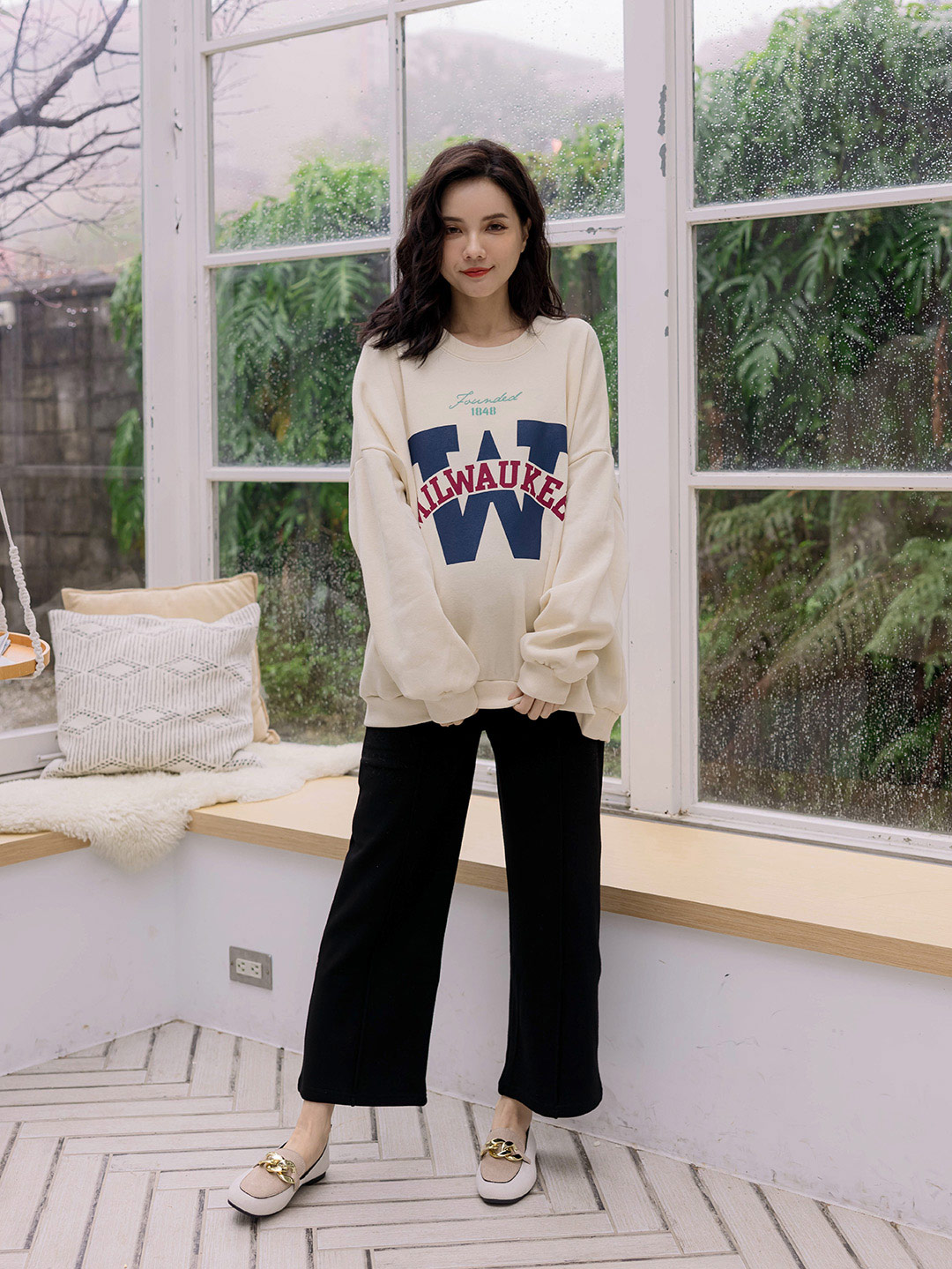 棠棠媽咪孕婦裝,中一線,寬褲,內刷毛,保暖,秋冬,懷孕穿搭