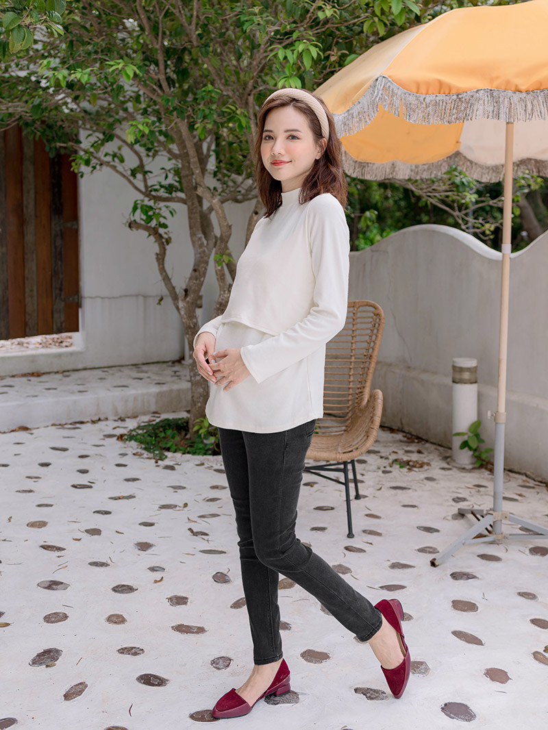 棠棠媽咪孕婦裝,深色,微彈,孕婦褲,懷孕穿搭