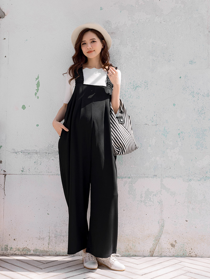 棠棠媽咪孕婦裝,吊帶寬褲,彈力布,換季推薦,新手媽咪,懷孕穿搭