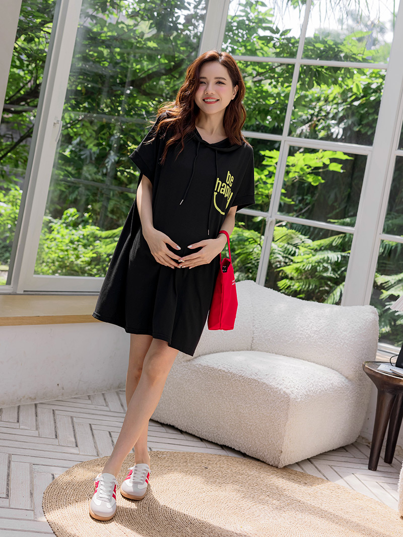 棠棠媽咪孕婦裝,懷孕穿搭,韓國空運,洋裝,連帽,現貨供應