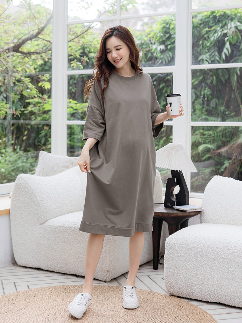 棠棠媽咪孕婦裝,韓國空運,簡約,素面洋裝,孕婦裝哪裡買