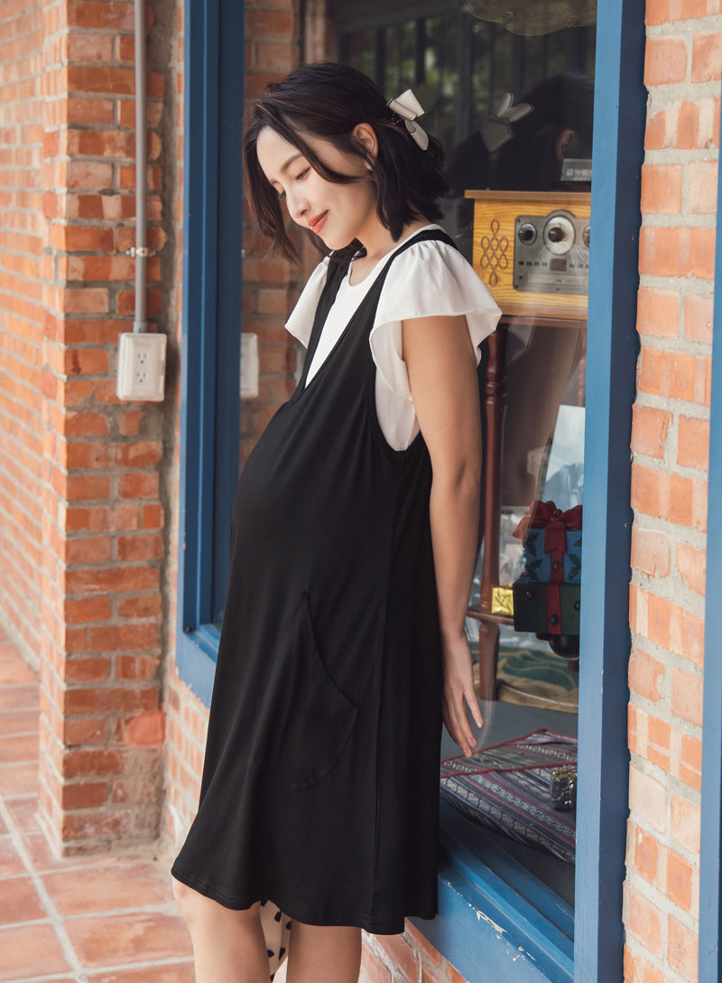 棠棠媽咪孕婦裝,孕婦吊帶裙,大尺碼,舒適,孕婦穿搭