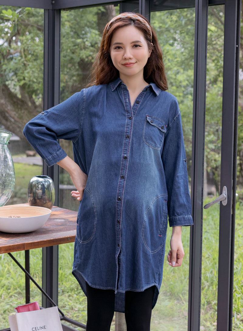 棠棠媽咪孕婦裝,牛仔洋裝,孕婦洋裝,百搭,孕婦裝哪裡買