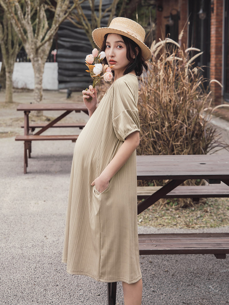 棠棠媽咪孕婦裝,洋裝,絲光,孕婦裝,加大尺碼,懷孕穿搭