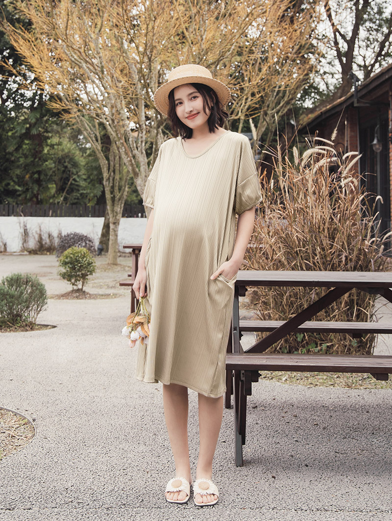 棠棠媽咪孕婦裝,洋裝,絲光,孕婦裝,加大尺碼,懷孕穿搭