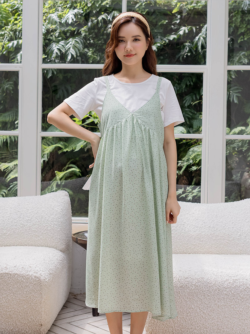 棠棠媽咪孕婦裝,洋裝,二件套,花洋,孕期穿搭,現貨供應