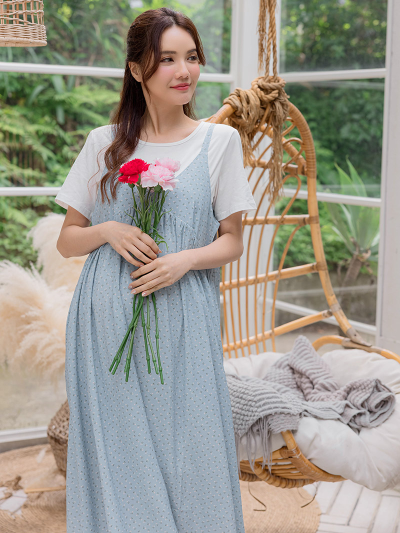 棠棠媽咪孕婦裝,洋裝,二件套,花洋,孕期穿搭,現貨供應