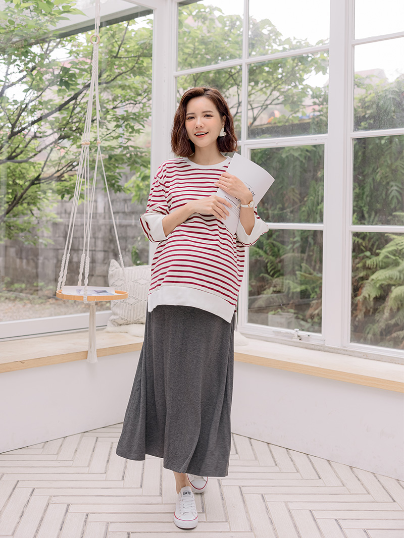 棠棠媽咪孕婦裝,條紋,百搭款,棉