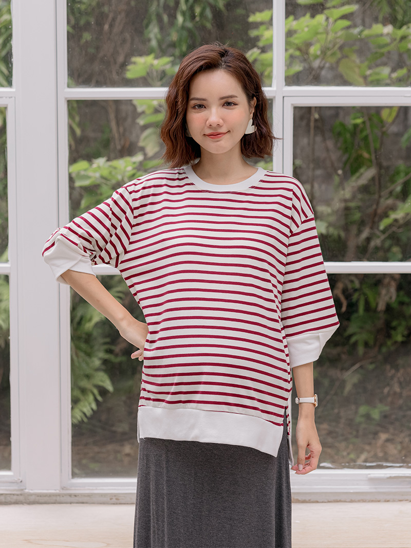 棠棠媽咪孕婦裝,條紋,百搭款,棉