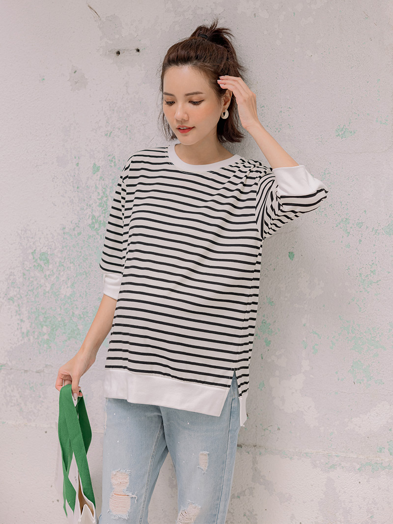 棠棠媽咪孕婦裝,條紋,百搭款,棉