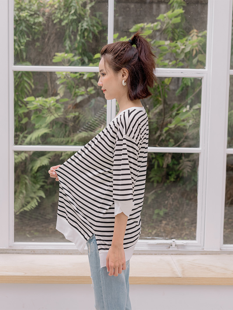 棠棠媽咪孕婦裝,條紋,百搭款,棉