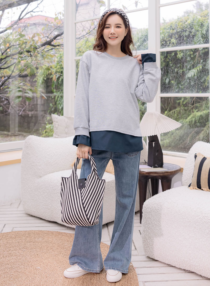 棠棠媽咪孕婦裝,孕婦上衣,假二件,秋冬,孕婦首選