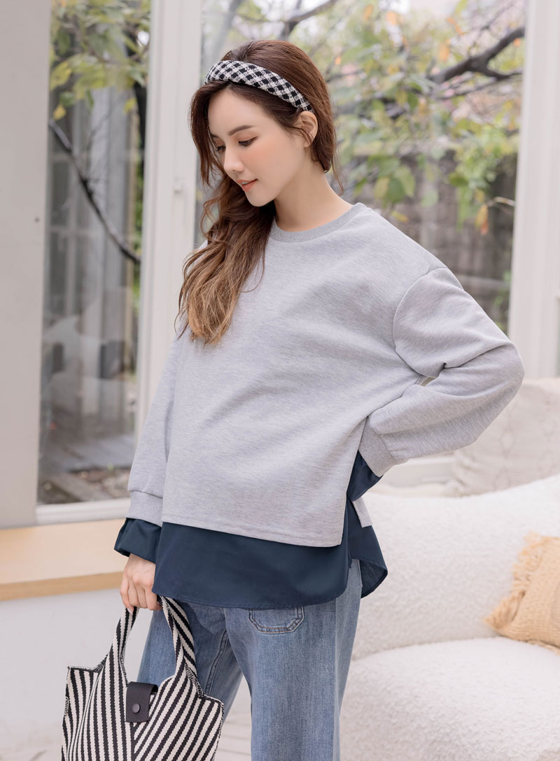 棠棠媽咪孕婦裝,孕婦上衣,假二件,秋冬,孕婦首選