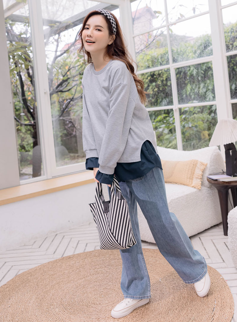 棠棠媽咪孕婦裝,孕婦上衣,假二件,秋冬,孕婦首選