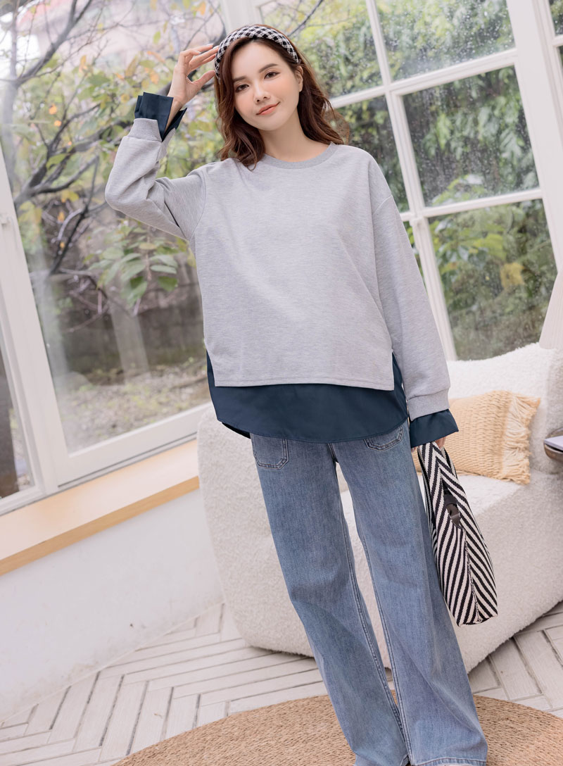 棠棠媽咪孕婦裝,孕婦上衣,假二件,秋冬,孕婦首選