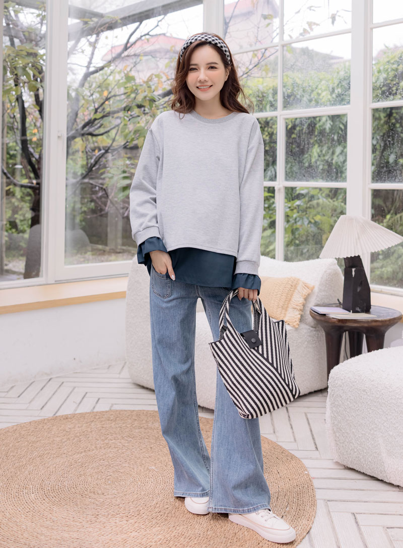 棠棠媽咪孕婦裝,孕婦上衣,假二件,秋冬,孕婦首選