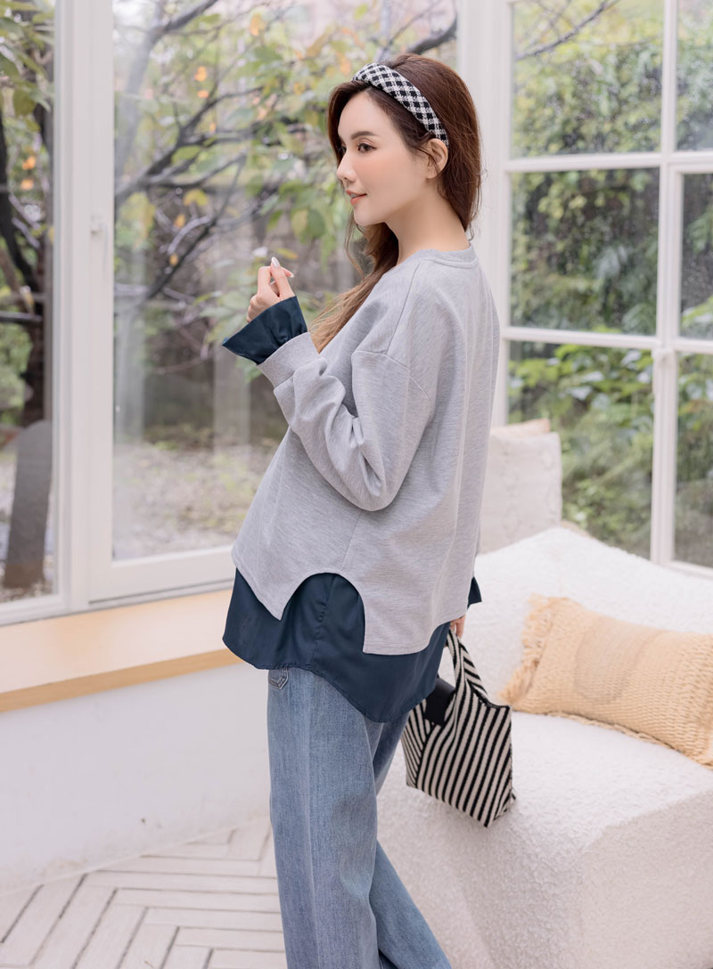 棠棠媽咪孕婦裝,孕婦上衣,假二件,秋冬,孕婦首選