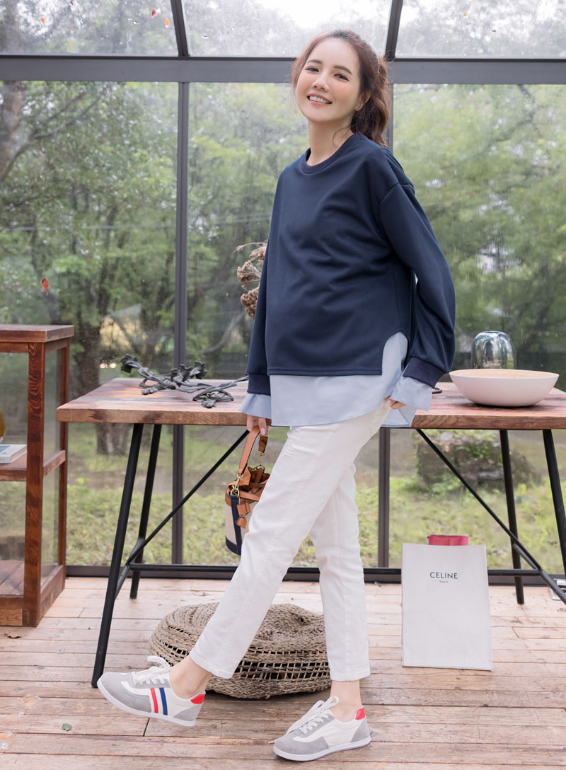 棠棠媽咪孕婦裝,孕婦上衣,假二件,秋冬,孕婦首選