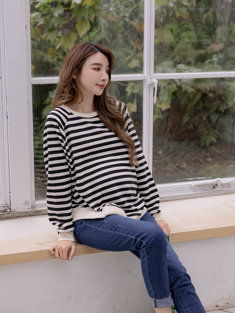 棠棠媽咪孕婦裝,韓國空運,條紋,上衣,百搭首選,孕婦穿搭,孕婦裝哪裡買